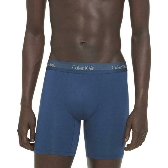 Calvin Klein Light Long Leg Boxer Briefs Blue Mens - Picture 1 of 1